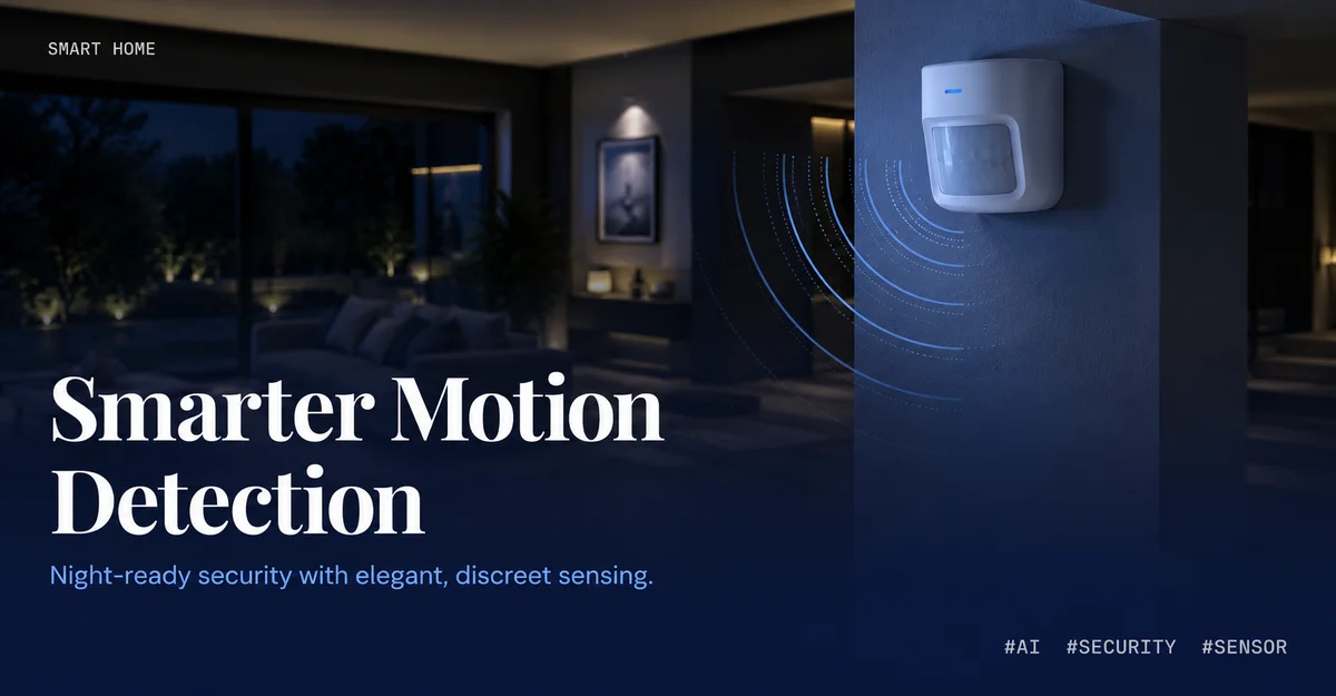 Smart motion sensor mounted on wall detecting movement in a modern home security setup 2026