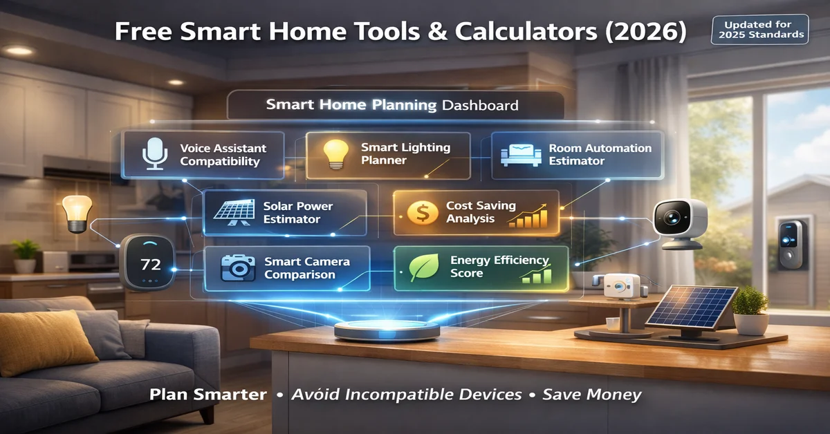 Free Smart Home Automation Tools & Calculators (2026)