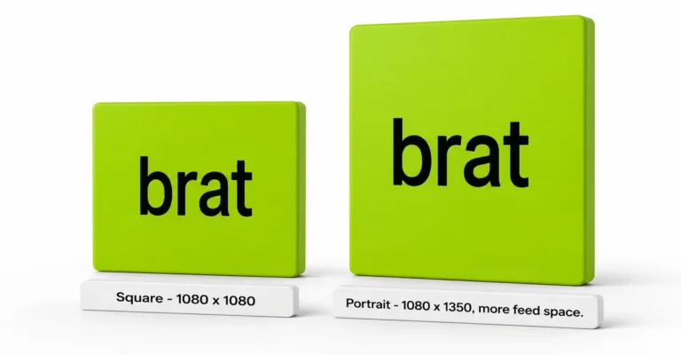 How to Make a Brat Instagram Post for Free how to make a brat Instagram post - square 1080x1080 versus portrait 1080x1350 size comparison